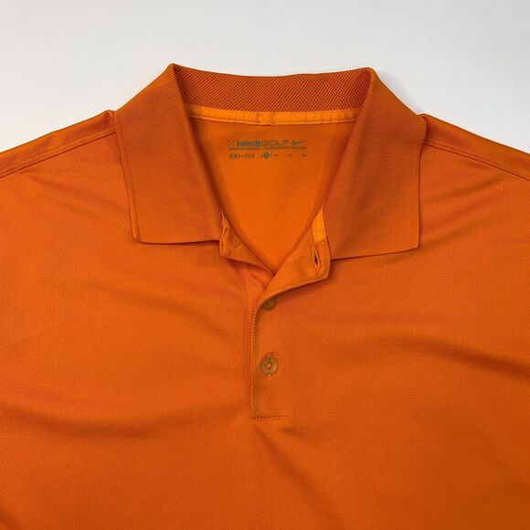 Nike Golf Polo Shirt Mens XL Extra Large Carrot Orange Dri Fit UV Tech - Picture 3 of 12